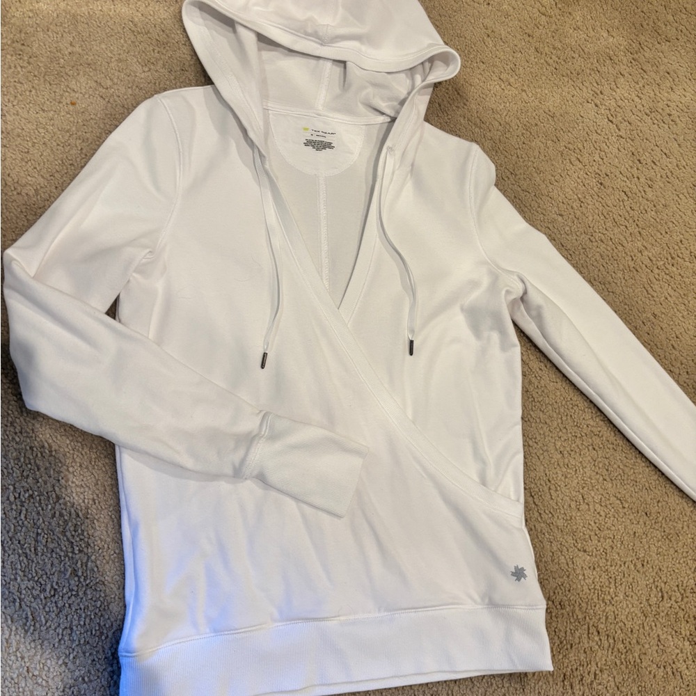 White Hooded Wrap Sweatshirt